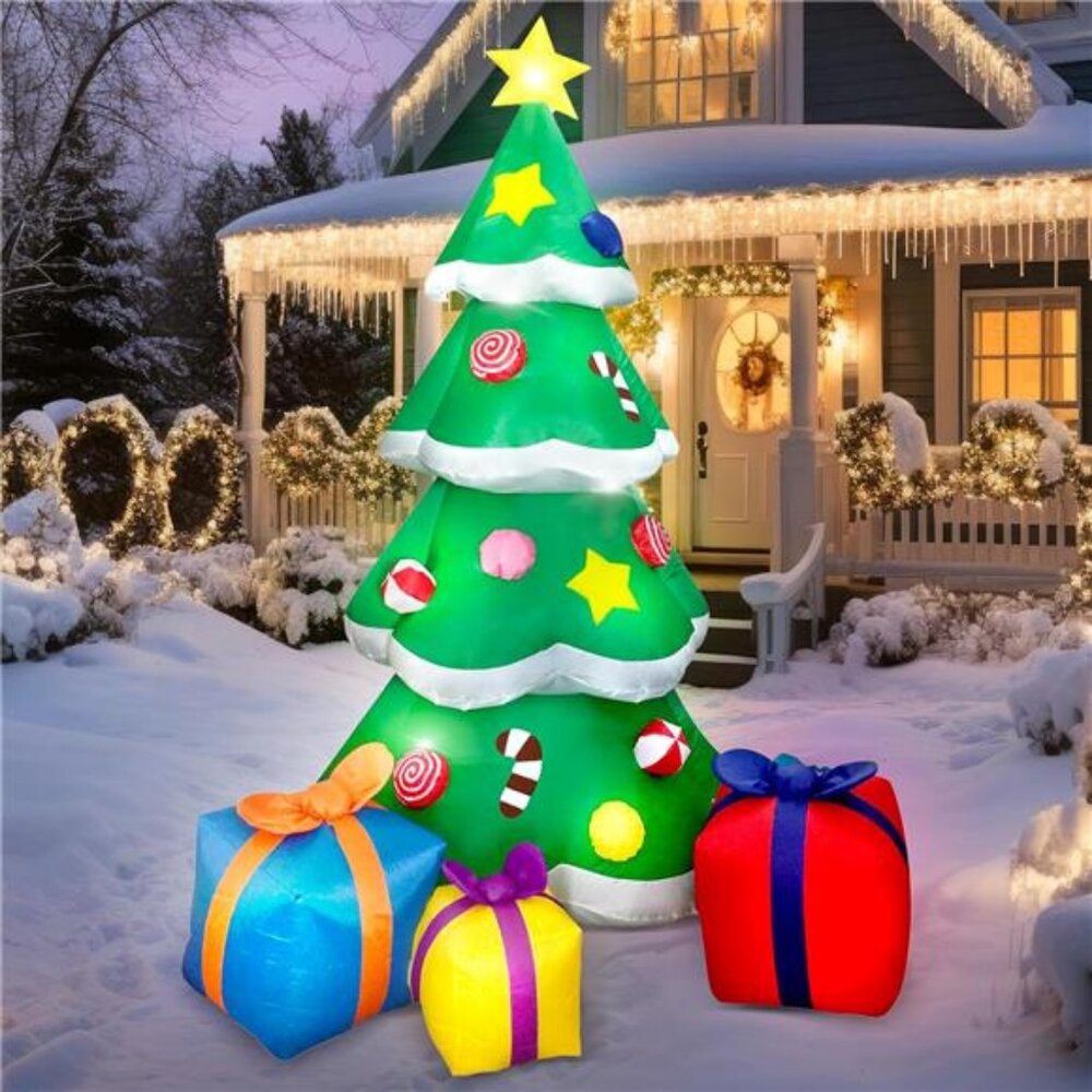 7 FT Christmas Tree Inflatables Outdoor Decoration, Giant Christmas